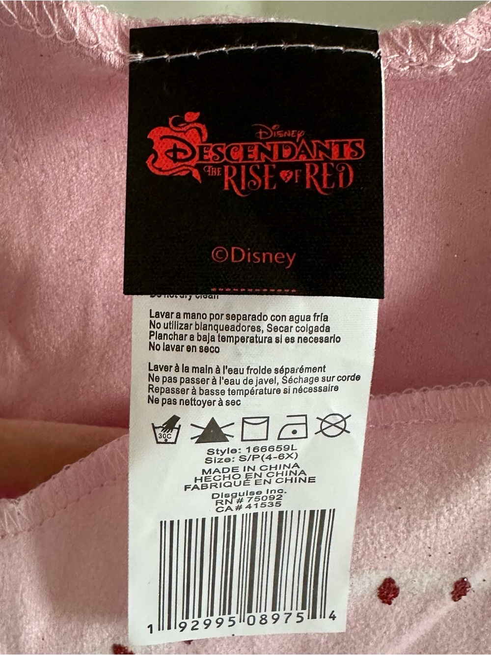 Disney Descendants: The Rise of Red Bridget Pink Heart Girls Costume    SZ 4-6X - Picture 4 of 5